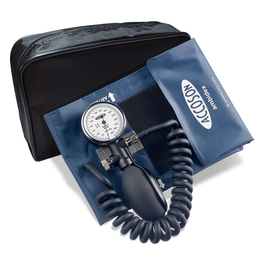 Accoson Duplex Hand Held Sphygmomanometer with Ambidex Cuff with Zipper Case