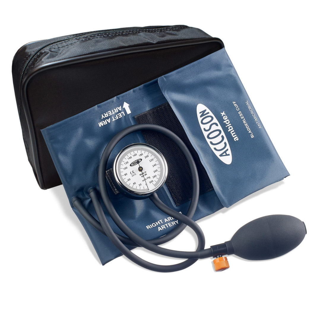 Accoson Pocket Hand Held Sphygmomanometer with Ambidex Cuff in Zipper Case